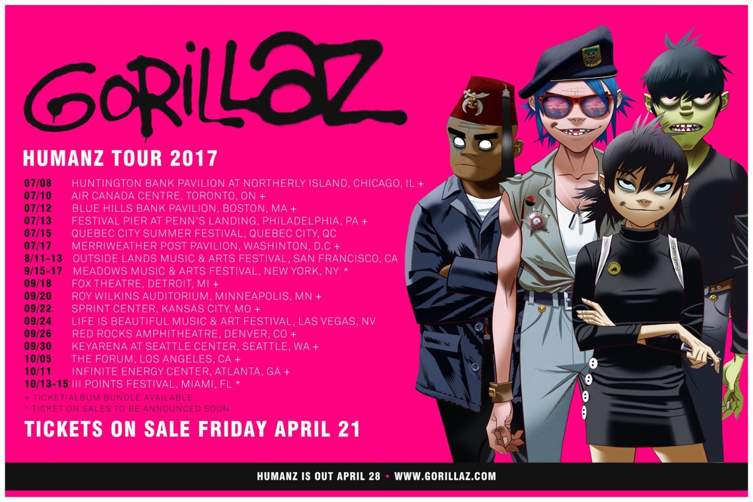 gorillaz tour schedule
