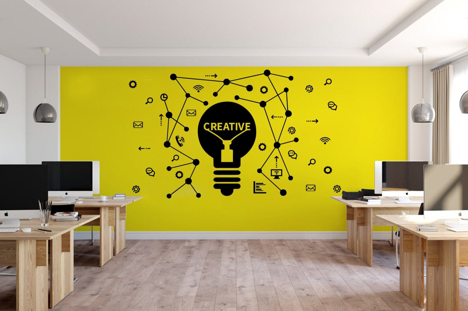 Office With Wall Art
