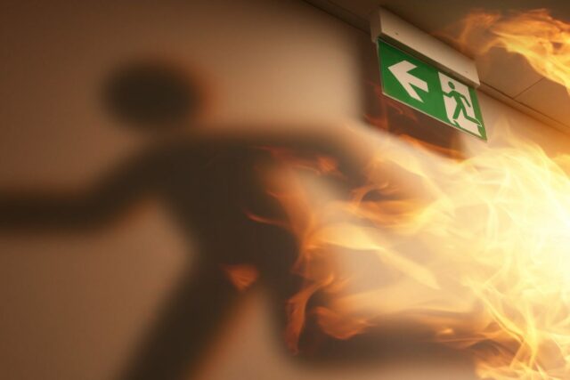 The,Shadow,Of,An,Escaping,Man,And,A,Fire,In