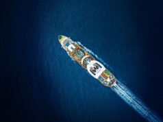 Royal Caribbean ship above ocean