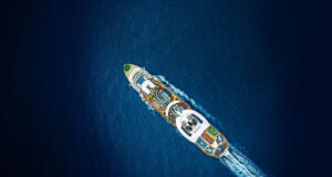 Royal Caribbean ship above ocean