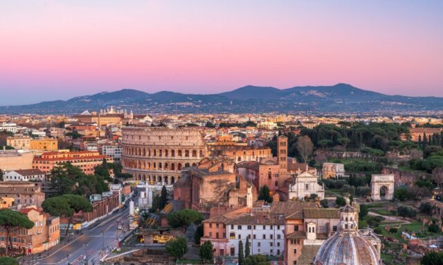 aerial view of rome