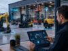 Equipment rental manager using AI-powered software to monitor construction machinery, fleet location, asset status, and rental operations in real time.